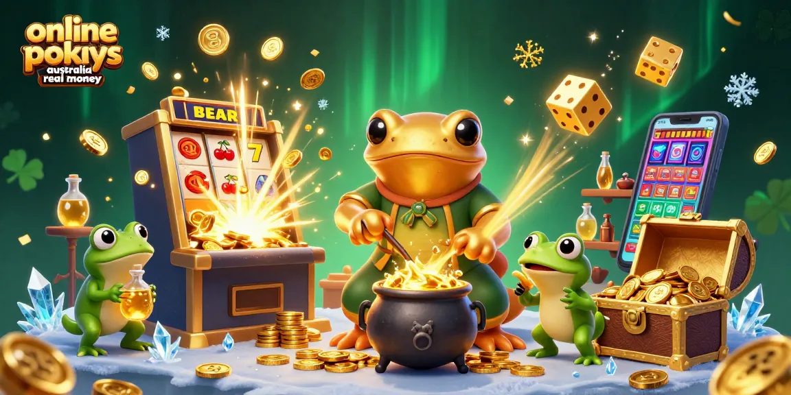 Experience thrilling online pokies Australia real money with a magical scene bursting with gold, coins, and jackpots.